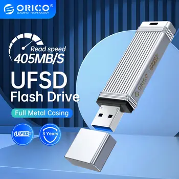 ORICO USB 3,2 Флэш-накопитель UFSD 256 ГБ USB Memory Stick Металлический U-диск для iPhone и устройств USB A/Type-C Максимальная скорость чтения 450 МБ/с.