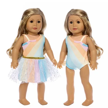 2023 Новая радужная юбка, подходящая для кукольной одежды American Girl, 18-дюймовая кукла, рождественский подарок для девочки (продается только одежда)