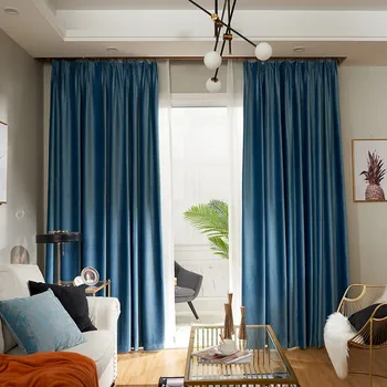 Синие, фиолетовые, серые Бархатные плотные шторы, теплоизоляция, Домашний декор для гостиной, спальни