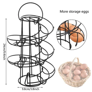 Кухонная креативная подставка для яиц спиральная корзина для яиц из кованого железа практичный многофункциональный Спиральный Диспенсер для хранения корзин