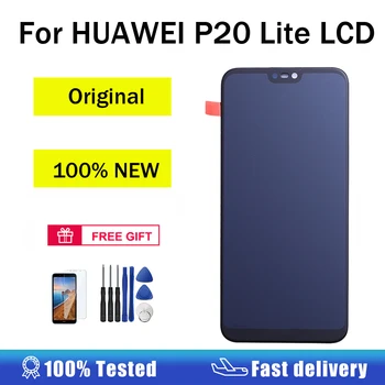 Оригинальный дисплей для HUAWEI P20 Lite Замена сенсорного ЖК-экрана на дигитайзер с рамкой, запасные части для ЖК-дисплея P20 Lite
