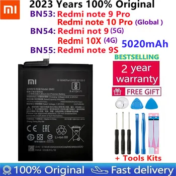 100% Оригинальный 5020 мАч BN53 BN54 BN55 Сменный Аккумулятор Для Xiaomi Redmi Note 9 Pro 9S Bateria Аккумуляторы Для мобильных телефонов Инструменты